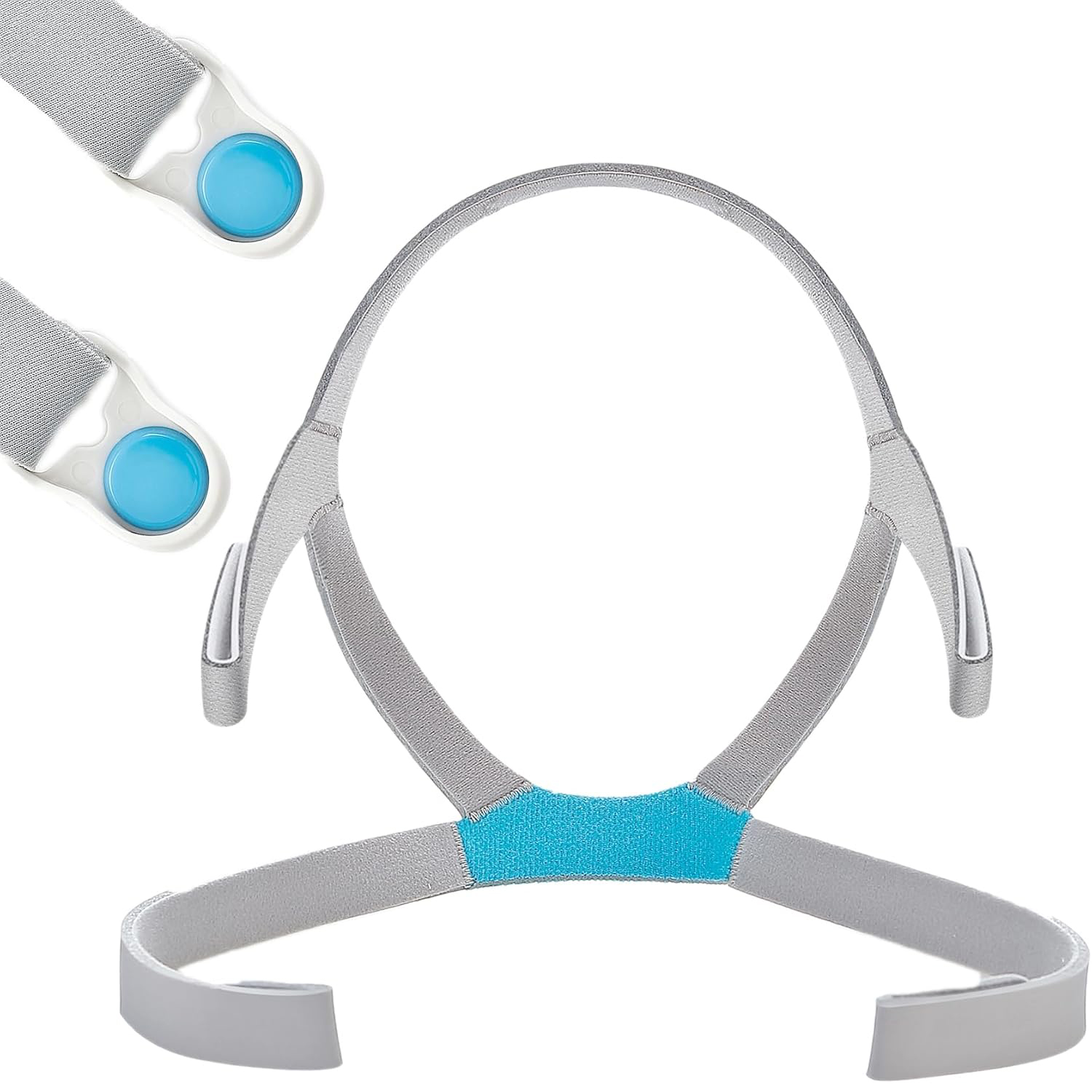Cpap Mask Headgear Strap Clips - AirFit F40フルフェイスマスクに対応した交換用CPAPヘッドギアストラップ。2つのクリップ付きで調整可能な伸縮性ヘッドバンド。睡眠時無呼吸症候群用。
