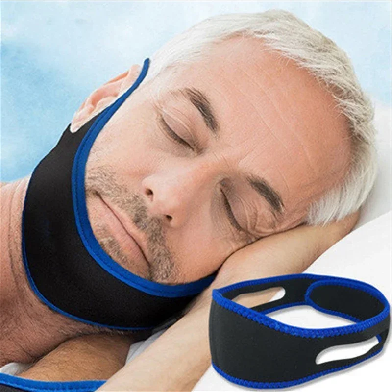 Anti Snore Chin Strap Adjustable - 調整可能ないびき防止顎サポートベルト、いびき防止顎固定ベルト、健康と睡眠補助具、男女兼用。