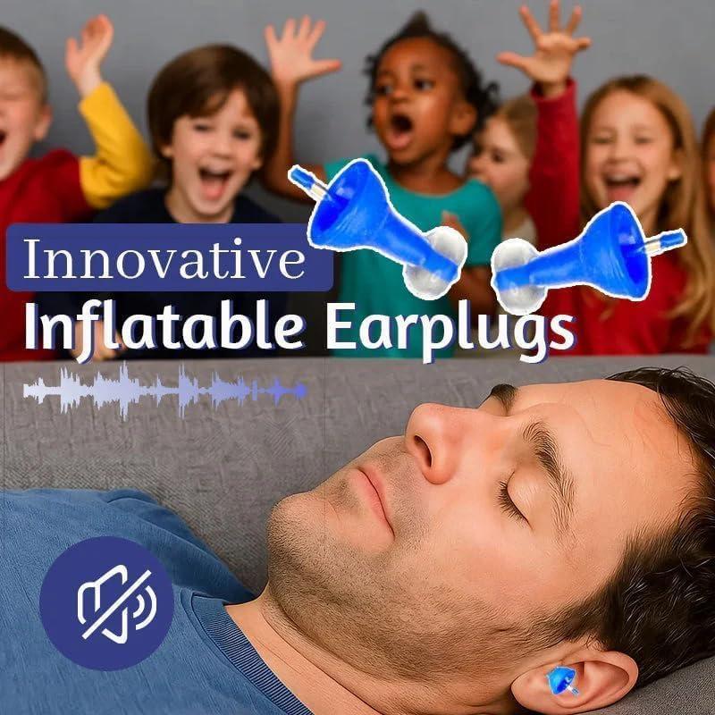 Anti Snore Chin Strap Adjustable - 1 ペア革新的なインフレータブル耳栓空気で満たされた調節可能な耳栓睡眠用ノイズキャンセリング再利用可能な快適な耳栓