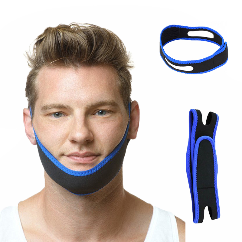 Anti Snore Chin Strap Adjustable - ネオプレン製いびき防止チンストラップ、調節可能な無呼吸症候群対策ジョーストラップ、通気性のある睡眠サポートベルト、家庭用睡眠ケアアクセサリー