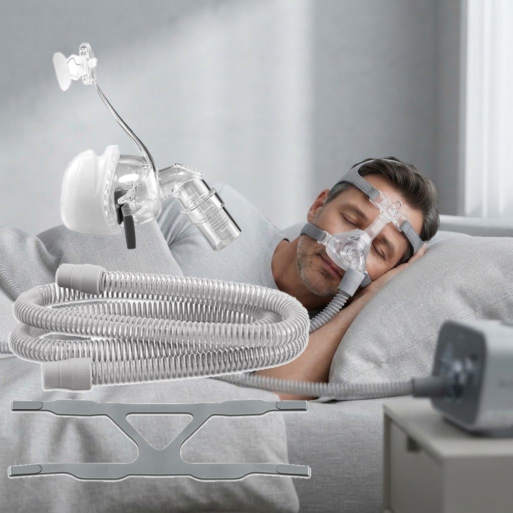 Cpap Mask Headgear Strap Clips - いびき防止用鼻腔CPAP交換マスク（ヘッドギアストラップ付き）、再利用可能な鼻腔マスク、ソフトシリコン製フルフェイスCPAPマスク（ヘッドバンド付き）