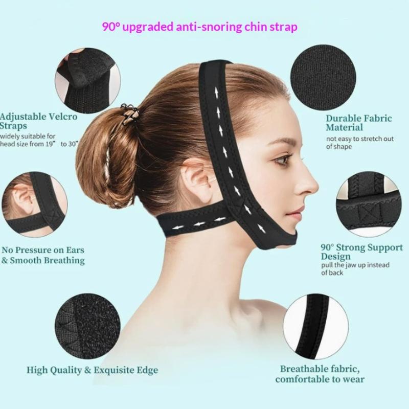 Anti Snore Chin Strap Adjustable - 1 個肌に優しいいびき防止あごストラップネオプレン調節可能ないびき防止無呼吸ベルト睡眠補助ツール男性女性家庭用
