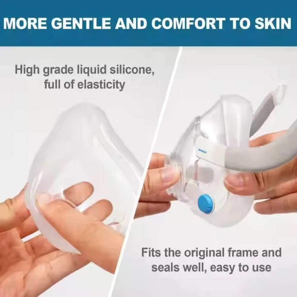 Cpap Full Face Mask Silicone Cushion - CPAPフルフェイスマスククッション交換用 F20スタイル シリコン製 ソフトで快適なフィット感 漏れ防止 M