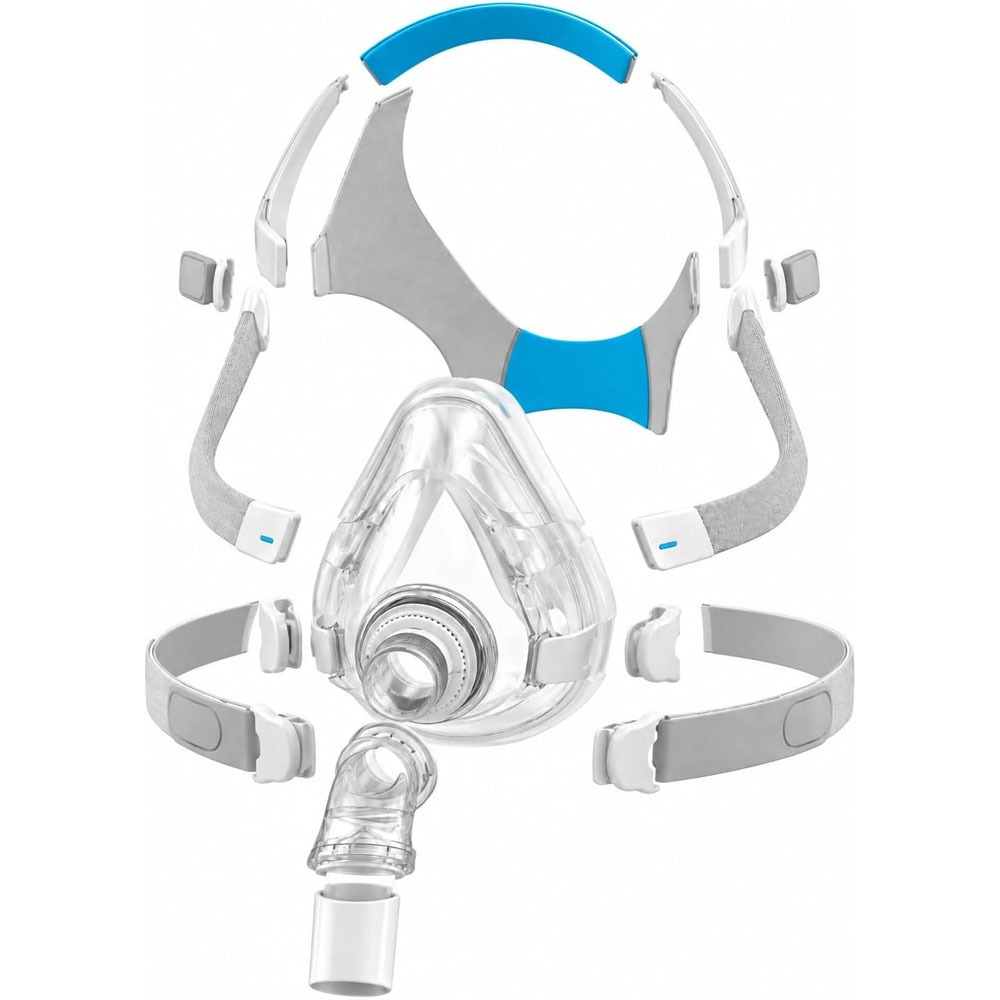 Cpap Full Face Mask Silicone Cushion - AirFit F20 CPAPマスク一式。シリコン製クッションとヘッドギアフレームクリップ付きのフルフェイス交換用マスク。夜間の睡眠療法に最適。