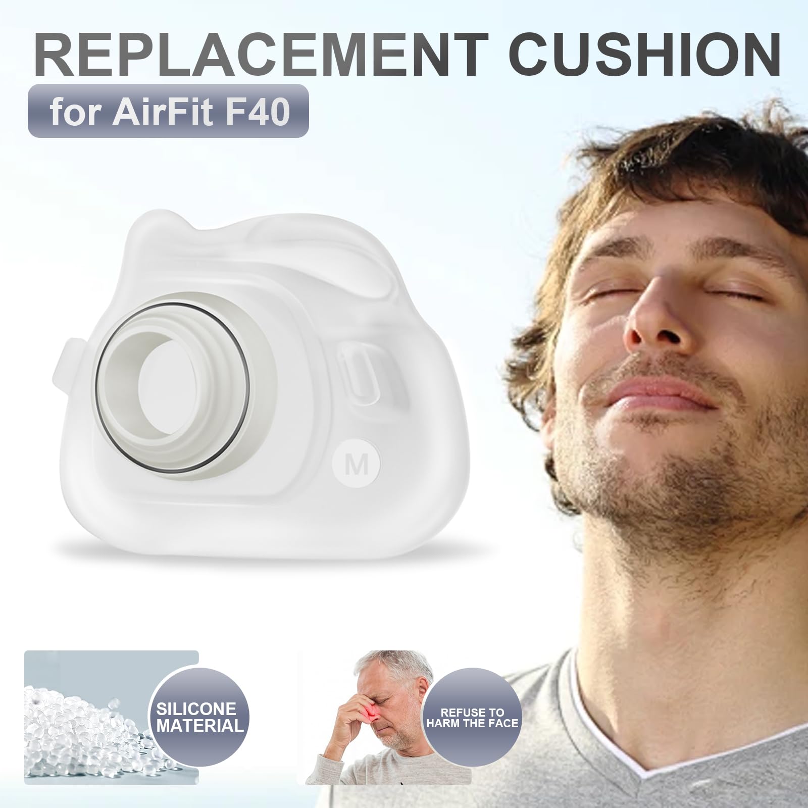 CPAPフルフェイスマスククッション交換用 F40スタイル  - Cpap Full Face Mask Silicone Cushion のレビューと価格