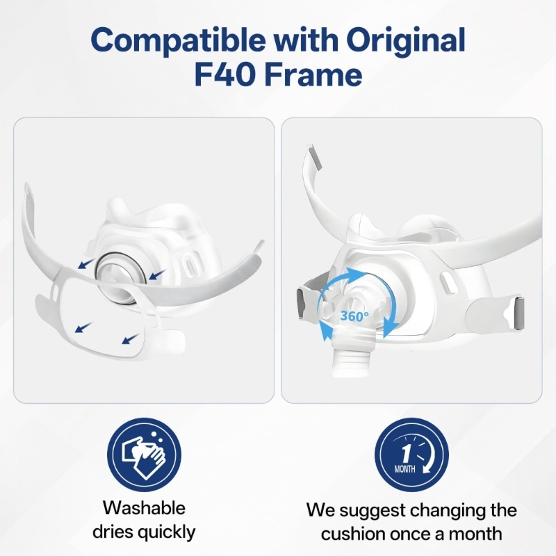 AirFit F40用フルフェイスCPAPマスク用ソフトシリ - Cpap Full Face Mask Silicone Cushion のレビューと価格