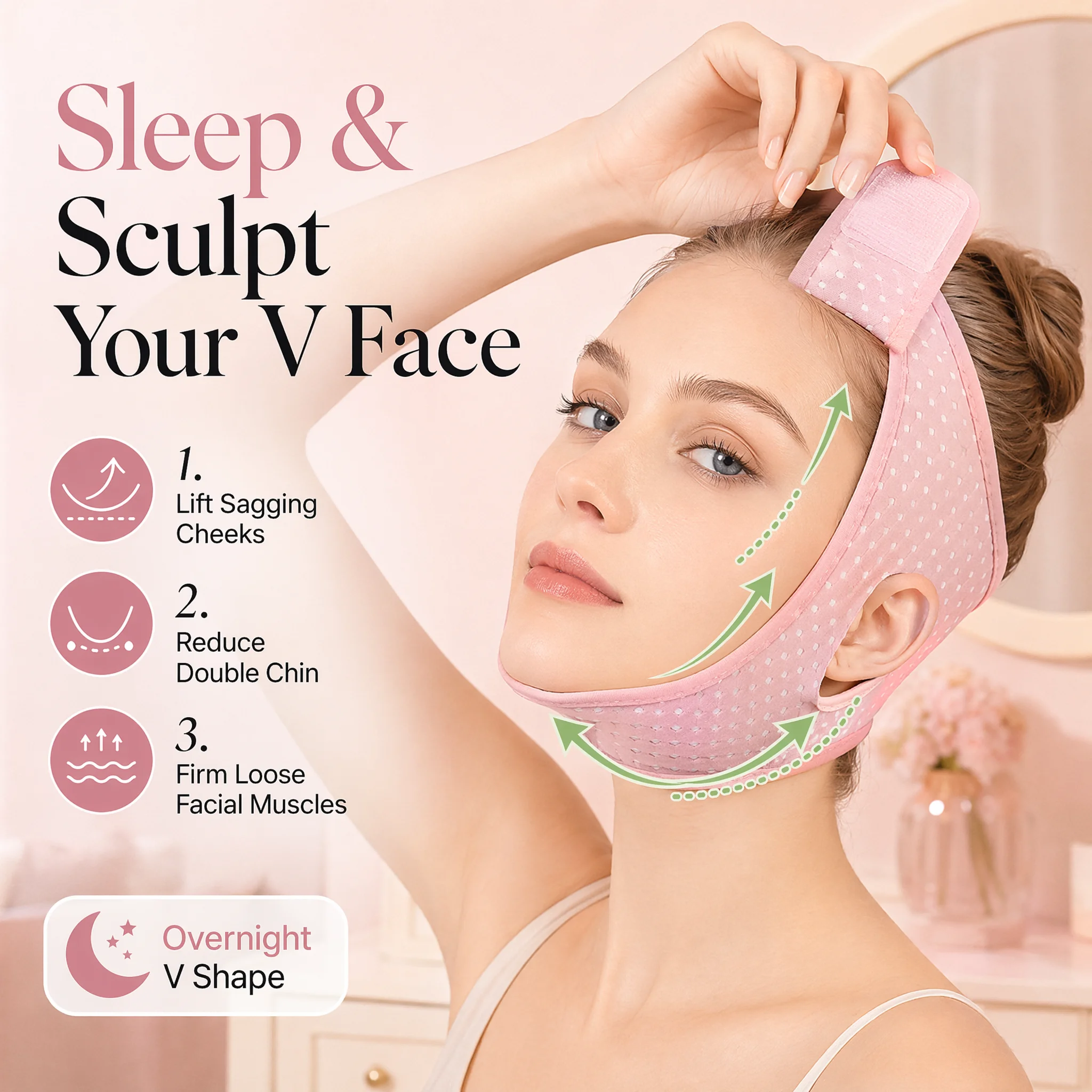 通気性のあるハニカムメッシュいびき防止ストラップ口呼吸矯正器 - Anti Snore Chin Strap Adjustable のレビューと価格