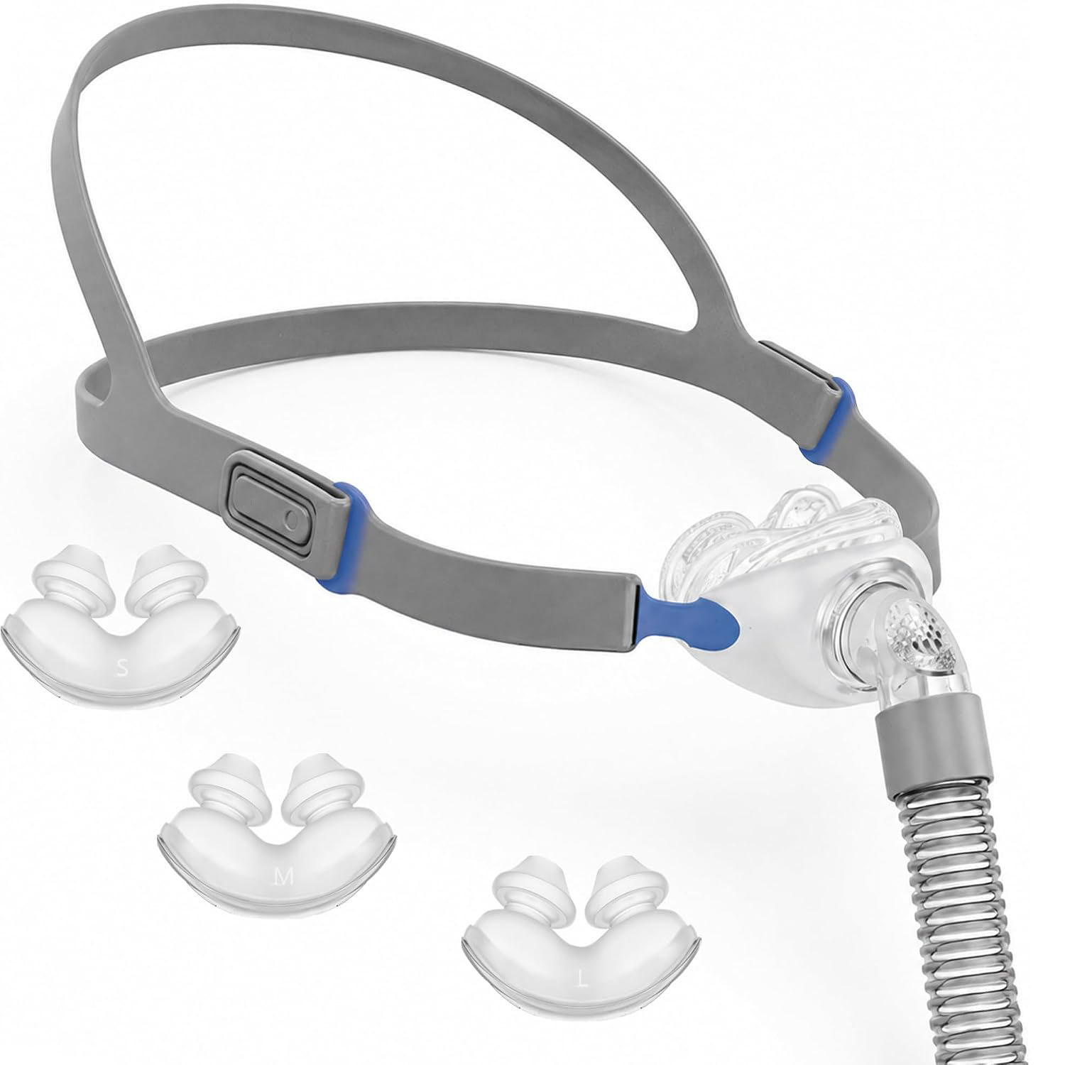 ユニバーサル鼻用ピロー式CPAPマスクフルセット。交換用キッ - Cpap Nasal Pillow Mask Headgear のレビューと価格