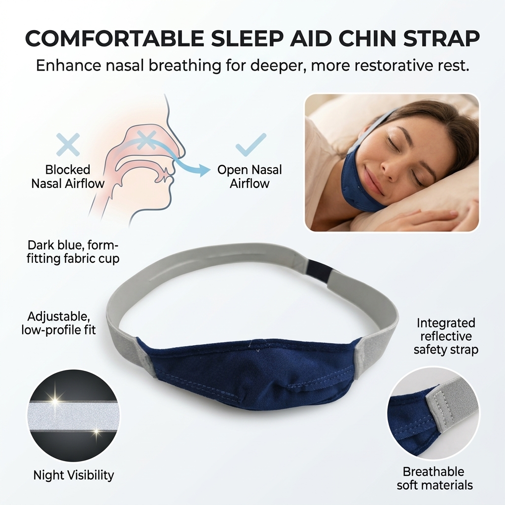いびき防止チンストラップ ナイロン製 伸縮性 通気性 いびき - Anti Snore Chin Strap Adjustable のレビューと価格
